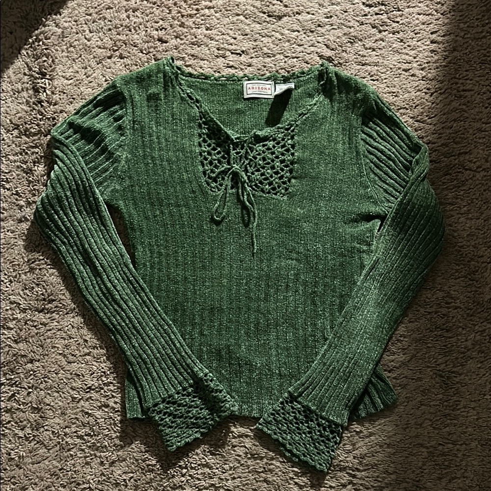 Arizona Jean Company Green Crew Neck Sweater